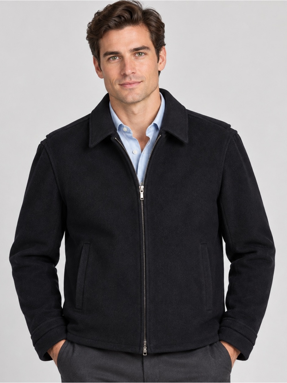 Banana Republic Men’s Black Wool Blend Full Zip Jacket Size M